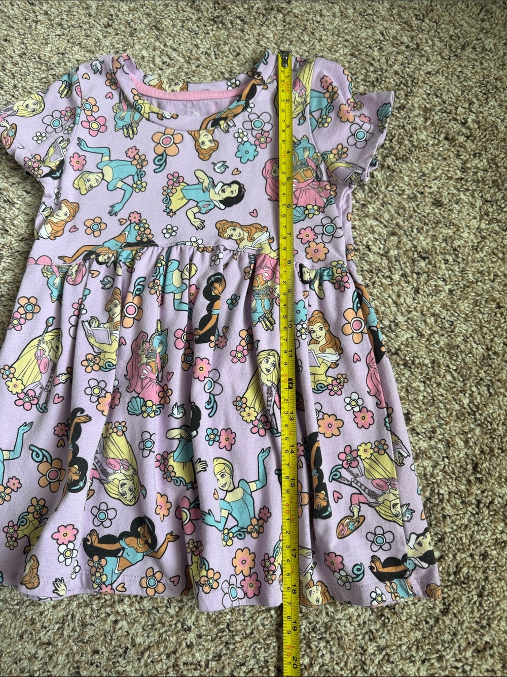 DISNEY PRINCESS TODDLER GIRL SHORT SLEEVE COTTON DRESS - Picture 7 of 7